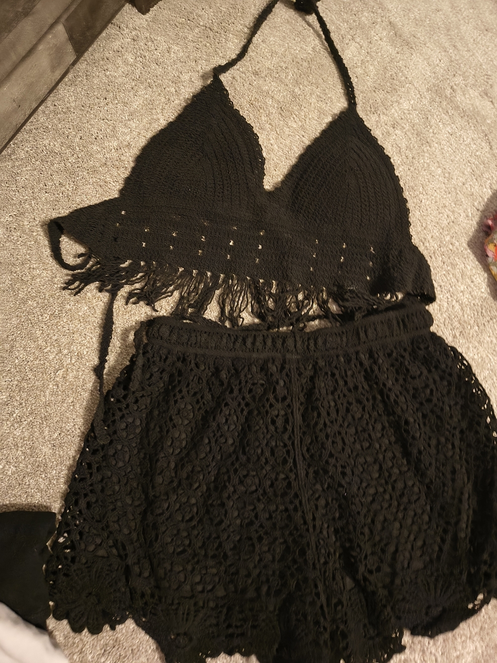 Black Crochet Women’s Shorts - Stylish Summer Beach Cover-Up
